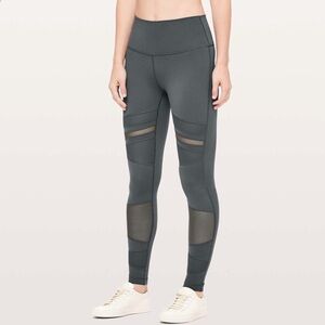 Lululemon |‎ Wunder Under High Rise Tight Mix & Mesh 28" In Melanite Size 6